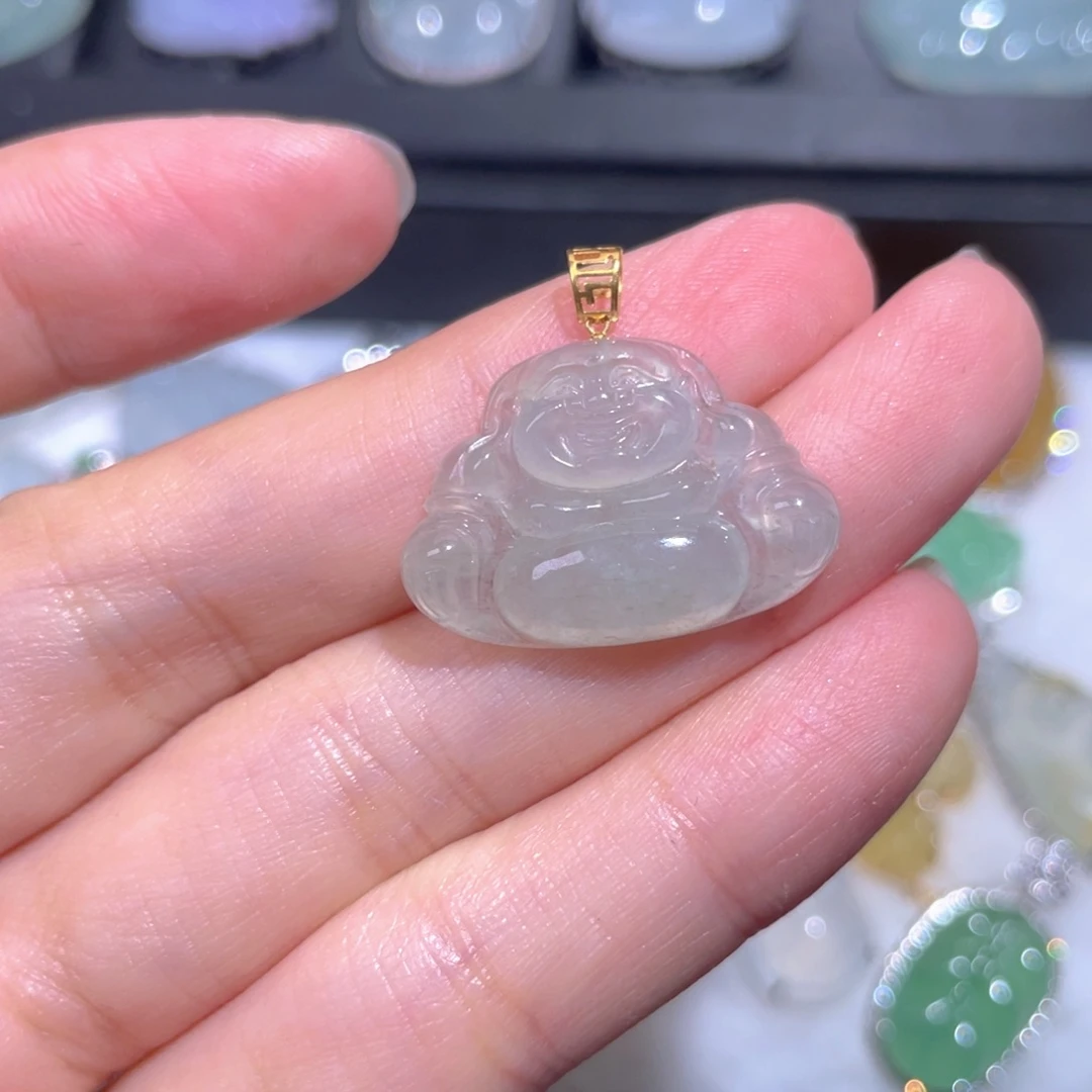 颈饰18K金镶嵌翡翠翡翠