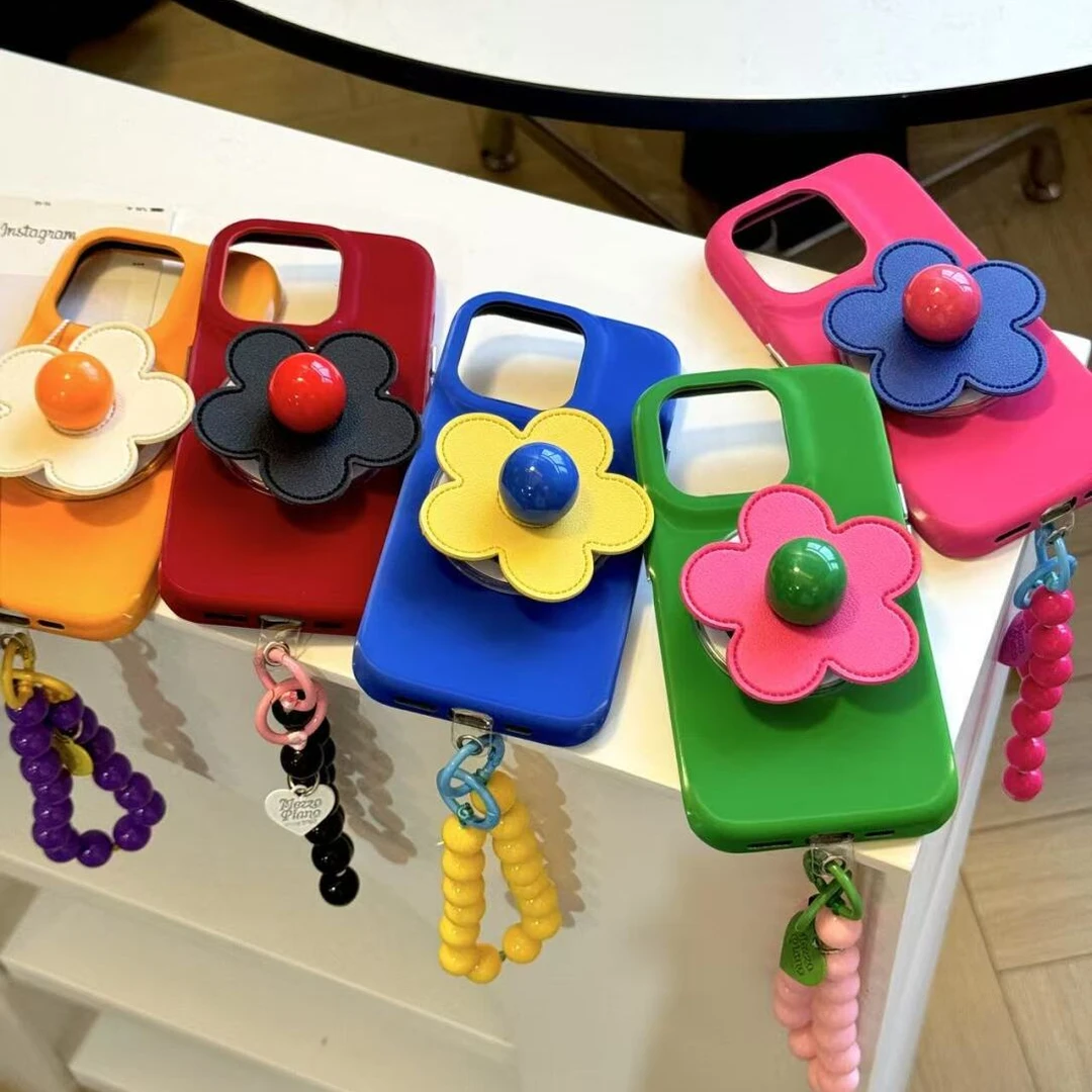 创意ins彩色花朵磁吸适用iphone16promax/15pro手机壳14p夏日13清