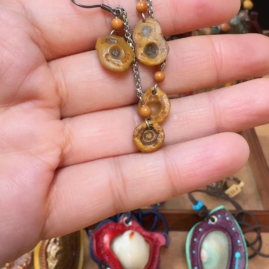 丝***】阿拉善地表原石耳环