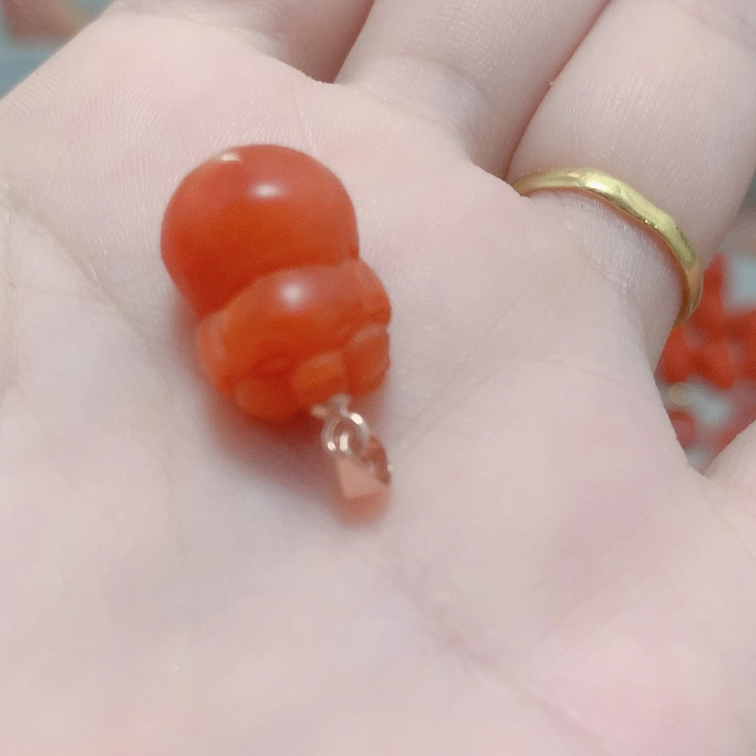 南红玛瑙银S925镶嵌吊坠(不含链)