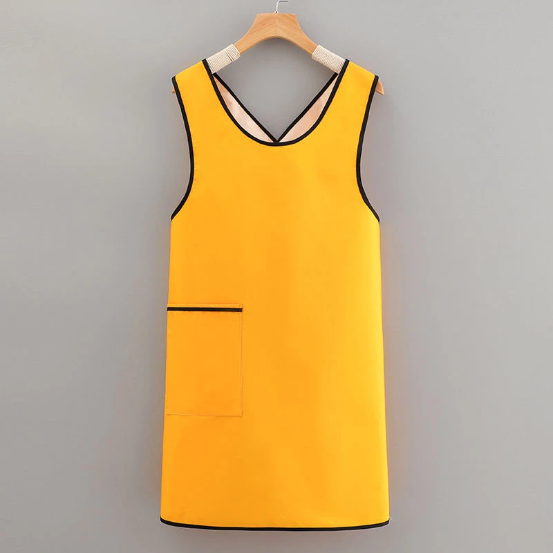 微防水防油围裙轻薄交叉坎肩家用家居工作服食堂时尚韩版复合面料