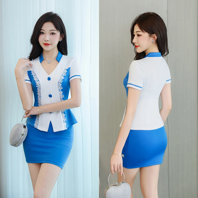 技师工作服性感修身显瘦足浴按摩养生柔式spa技师服套装新款夏季