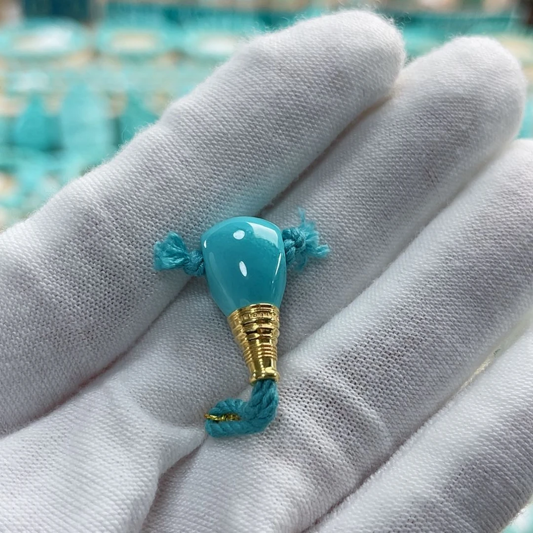 绿松石珠宝奇石18K金镶嵌