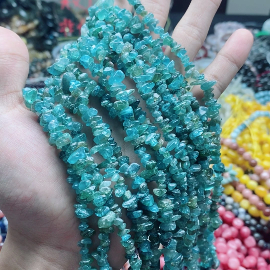 未镶嵌玛瑙/玉髓珠宝半成品一条天然蓝磷灰碎石A47