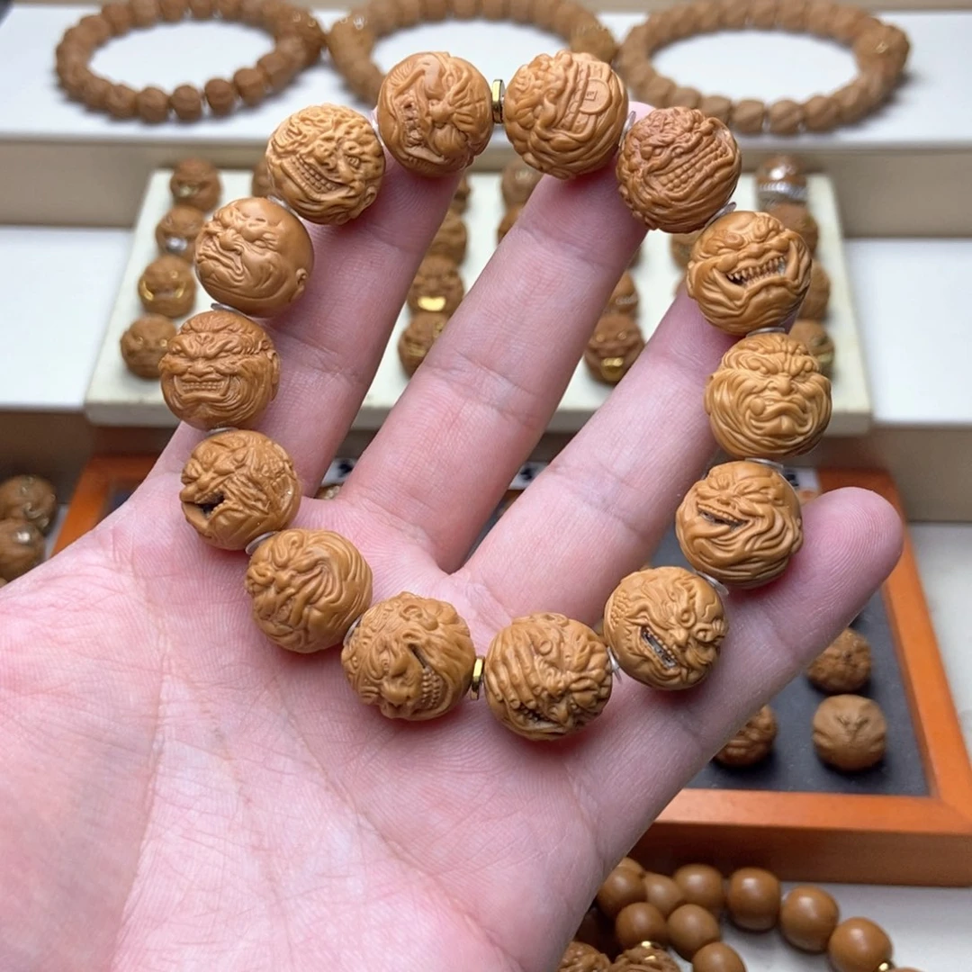 手串文玩核桃全品单颗雕刻恶僧大满贯14颗
