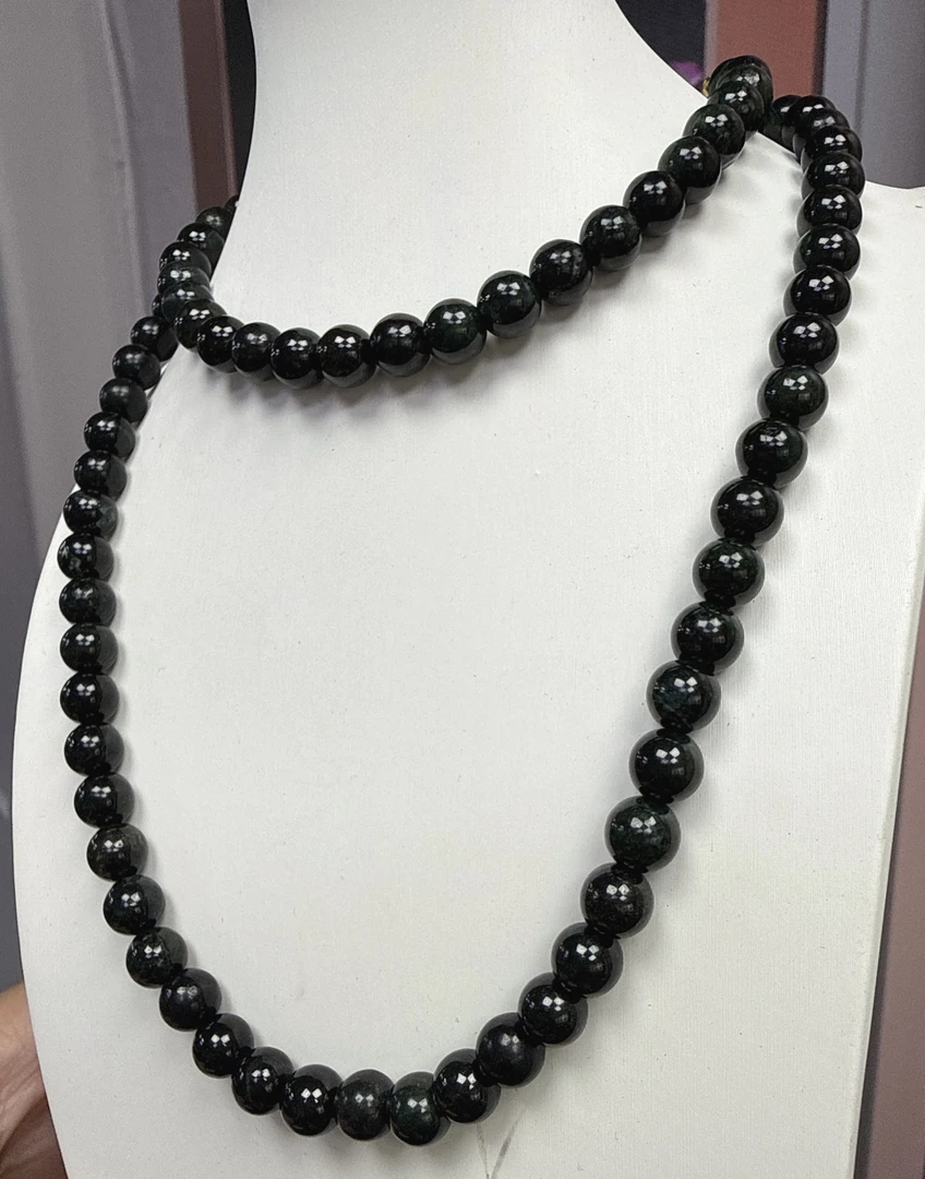 天然A货翡翠墨翠珠串时尚百搭精致款【新粉福利】卡7～8mm