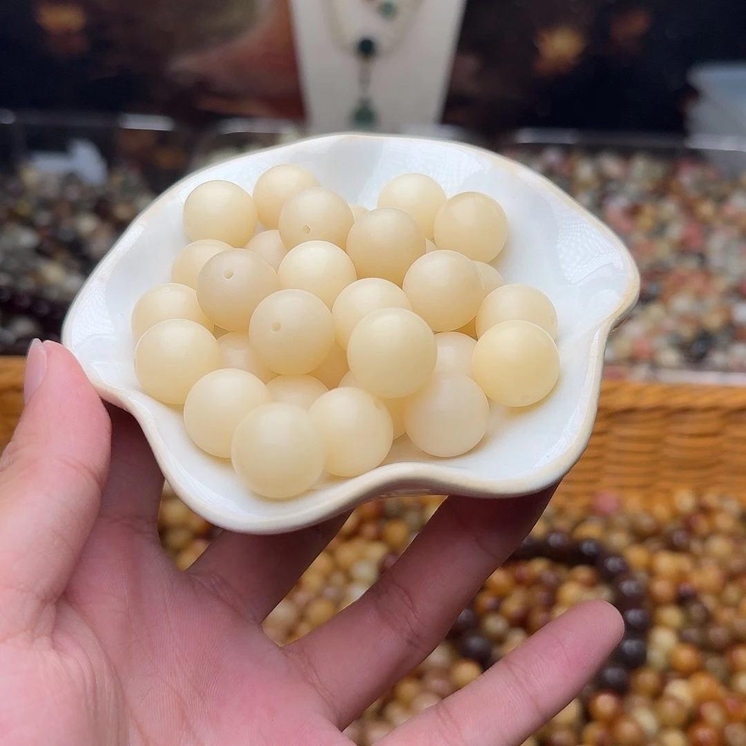 吊坠菩提根/象牙果20颗奶咖干磨圆15