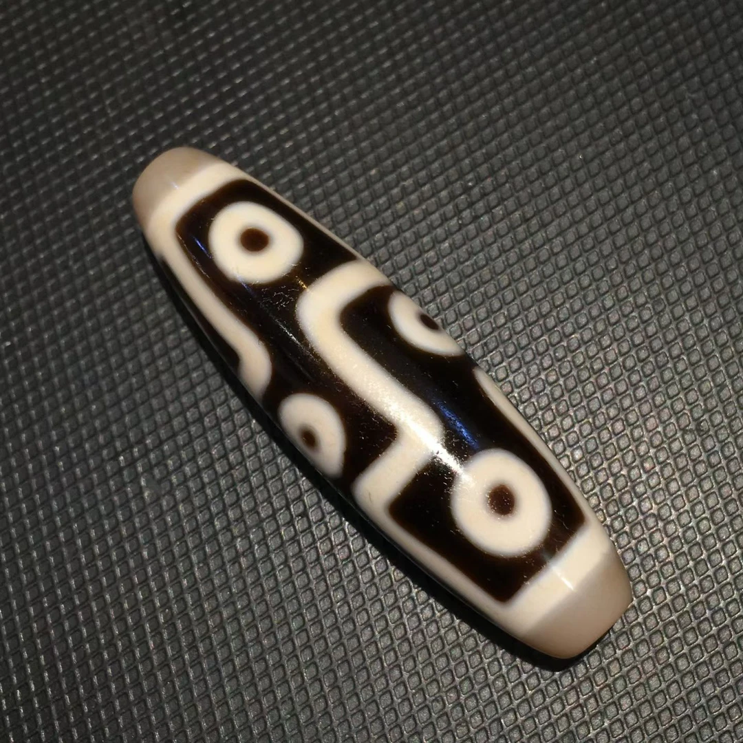 千王｜行运手工朱砂大高货折线九眼搭配手工编绳15*51mm