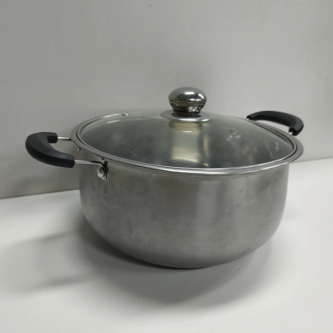 qg双耳汤锅火锅家用不锈钢汤锅（颜色随机）