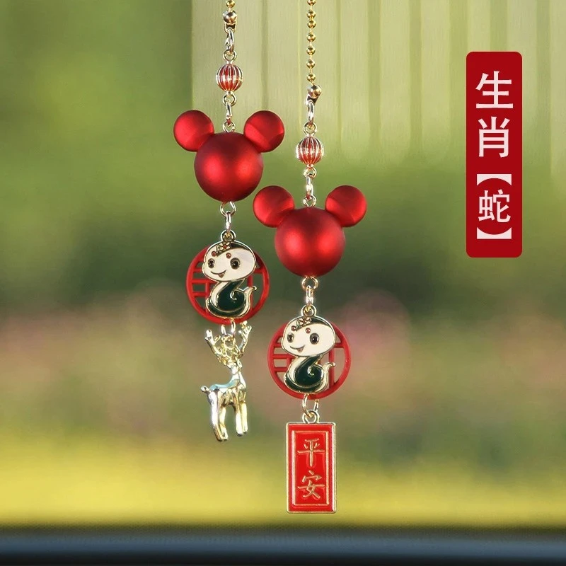 2025新款一路平安鹿十二生肖车载挂件汽车内装饰品后视镜挂件