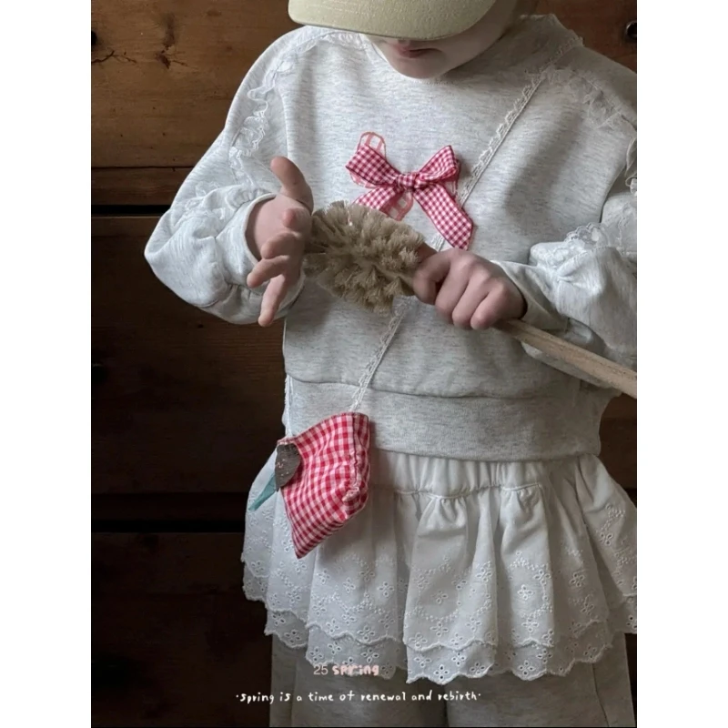 春款萌娃韩版儿童女童卫衣宝宝时尚卫衣裤子套装