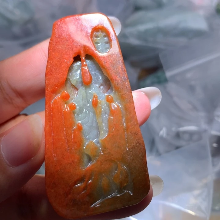 翡翠未镶嵌颈饰保真天然A货翡翠