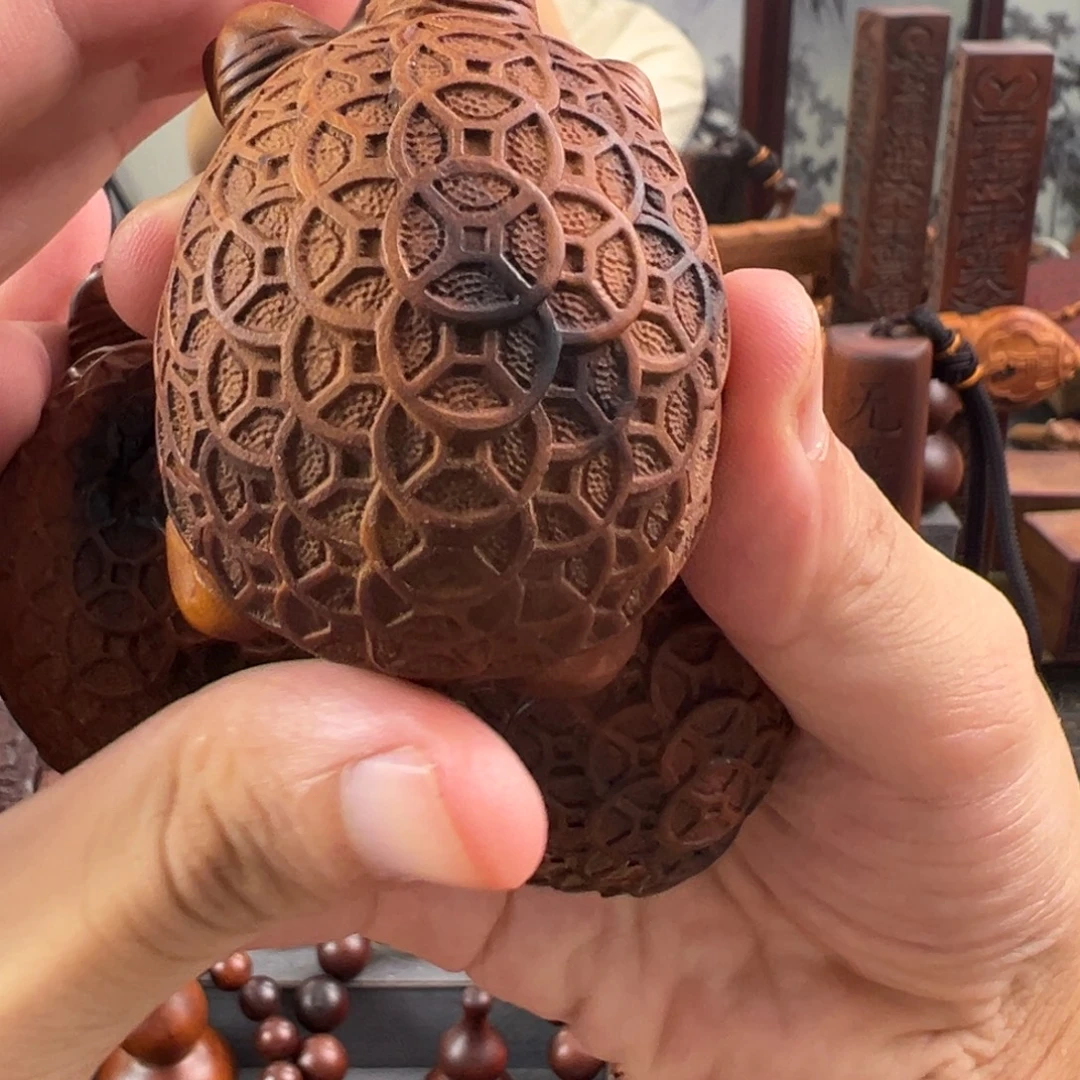 枣木雷击枣木特色手把件金钱龟