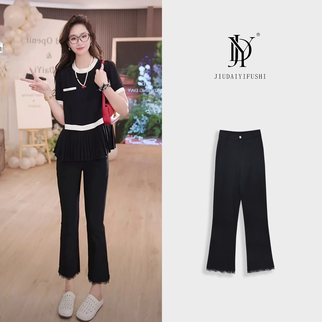 玖黛衣现货【冰感面膜裤】百搭显瘦简约休闲裤 KZJ40988 KZJ40989