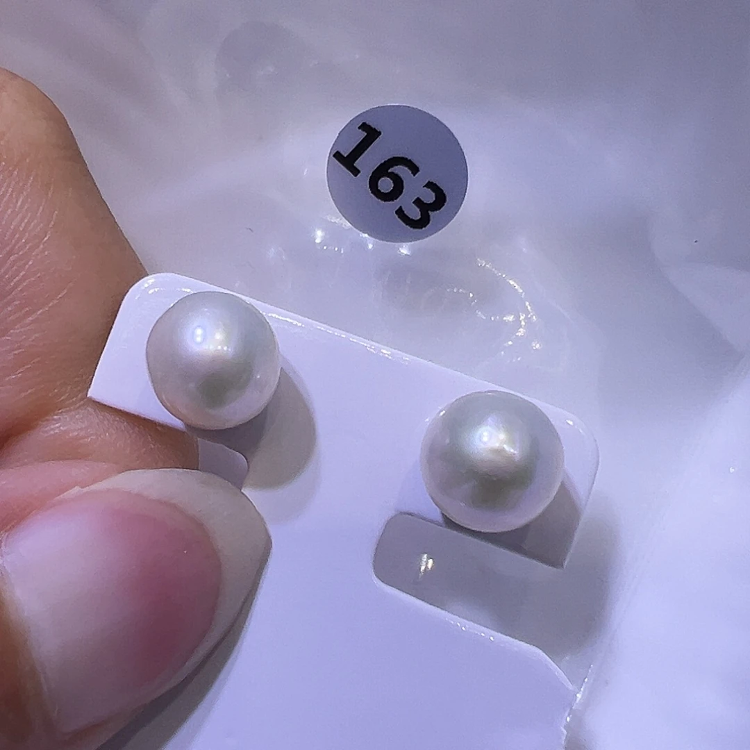 耳饰银S925镶嵌淡水珍珠