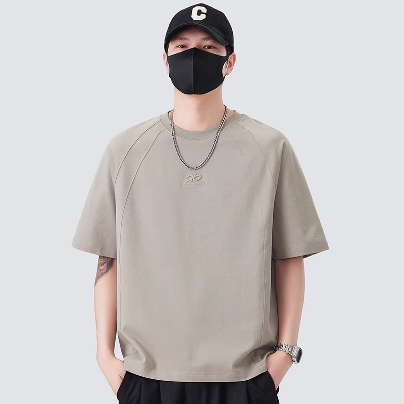 液氨棉短袖t恤男士夏季2025新款重磅圆领上衣男生男款半袖体恤