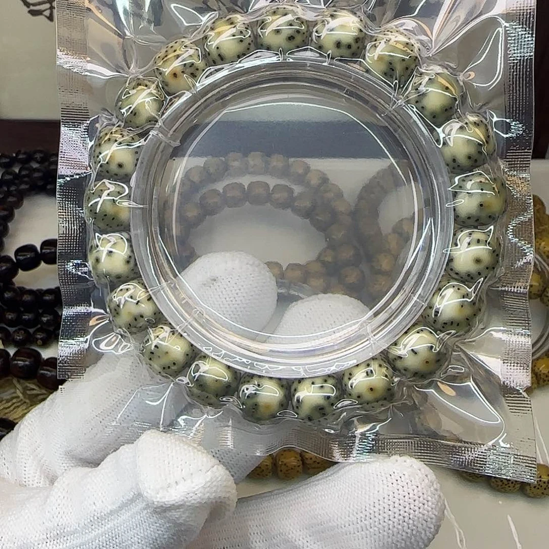 星月菩提手串卡10.5青花瓷侧留白