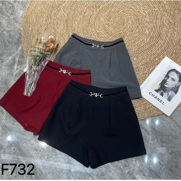 KIKI严选：F732-6688家欧洲站南油秋季新款时尚高腰显瘦A字短裤