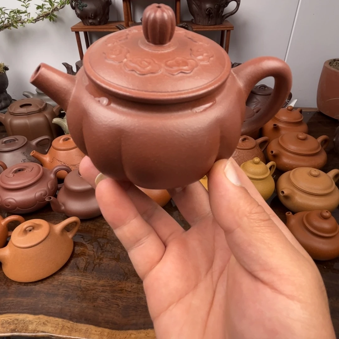 紫砂茶壶颈纹霜半手