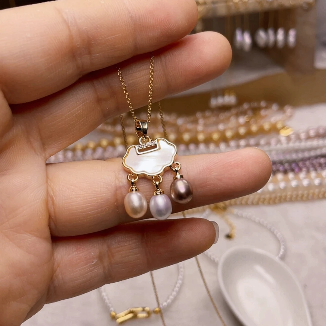 银S925镶嵌淡水珍珠珍珠首饰