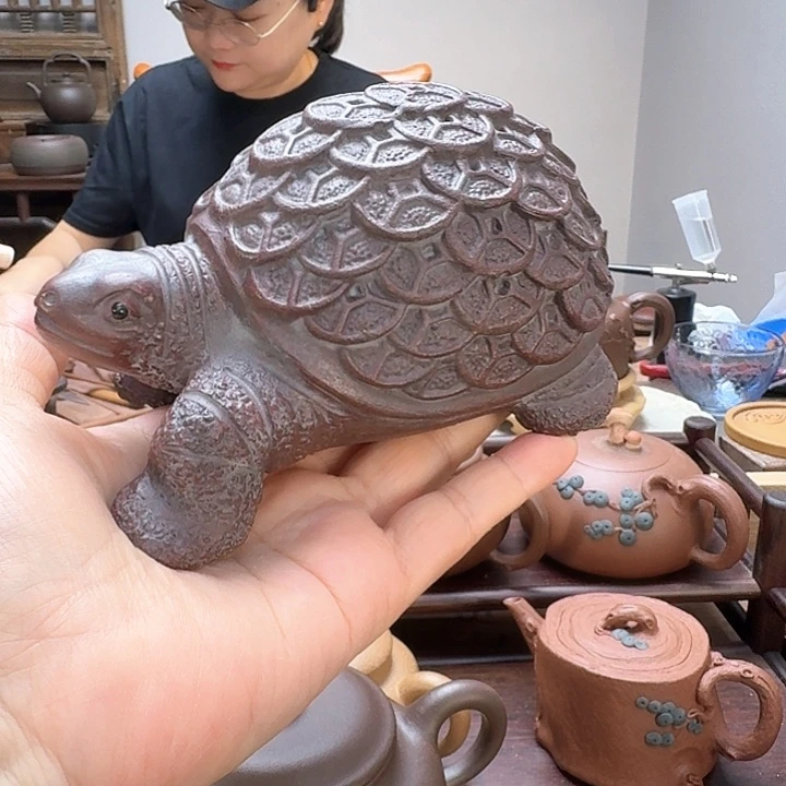 紫泥茶壶手工制作背背有钱