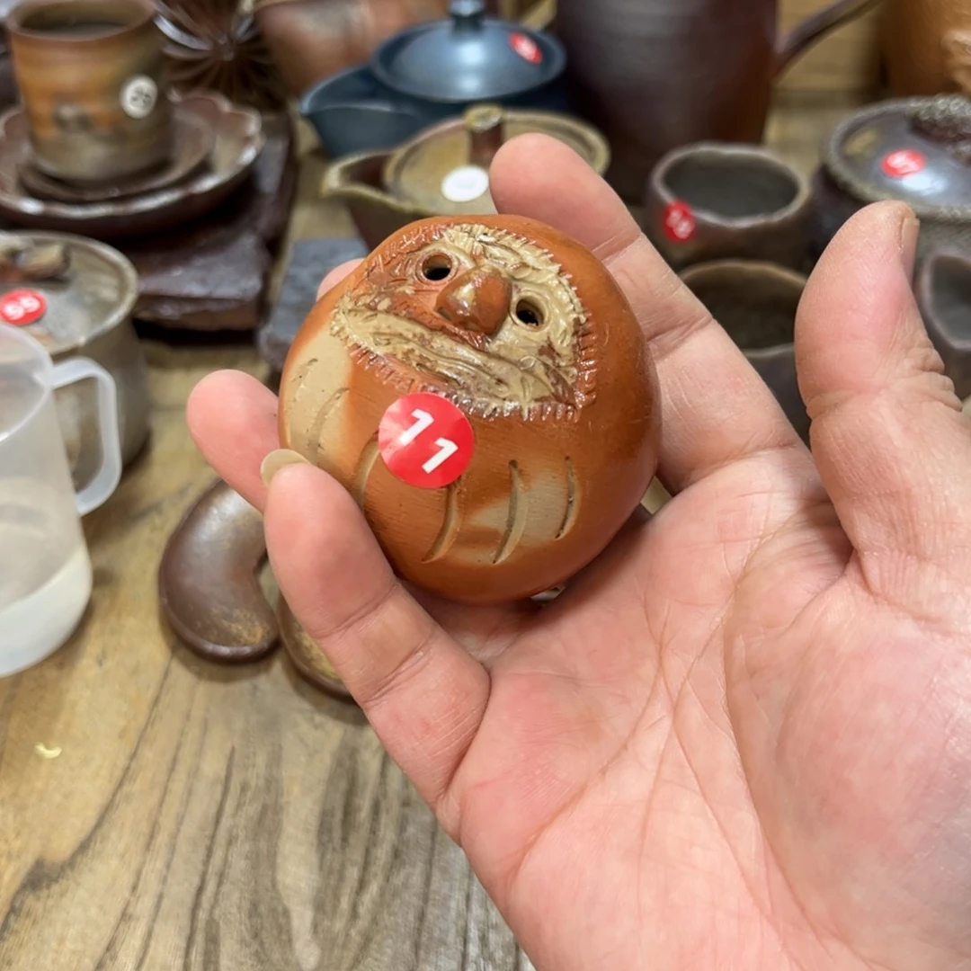 达摩备前茶杯茶宠茶盘
