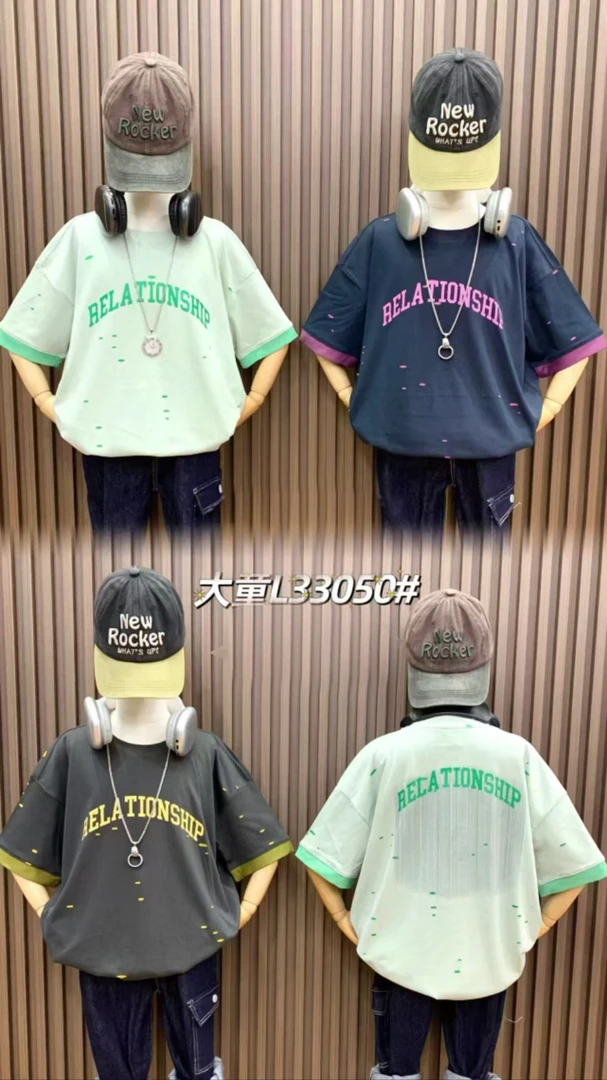 〖蕙子严选〗ZH  33050新款时尚大板印花白搭大童男女同款T