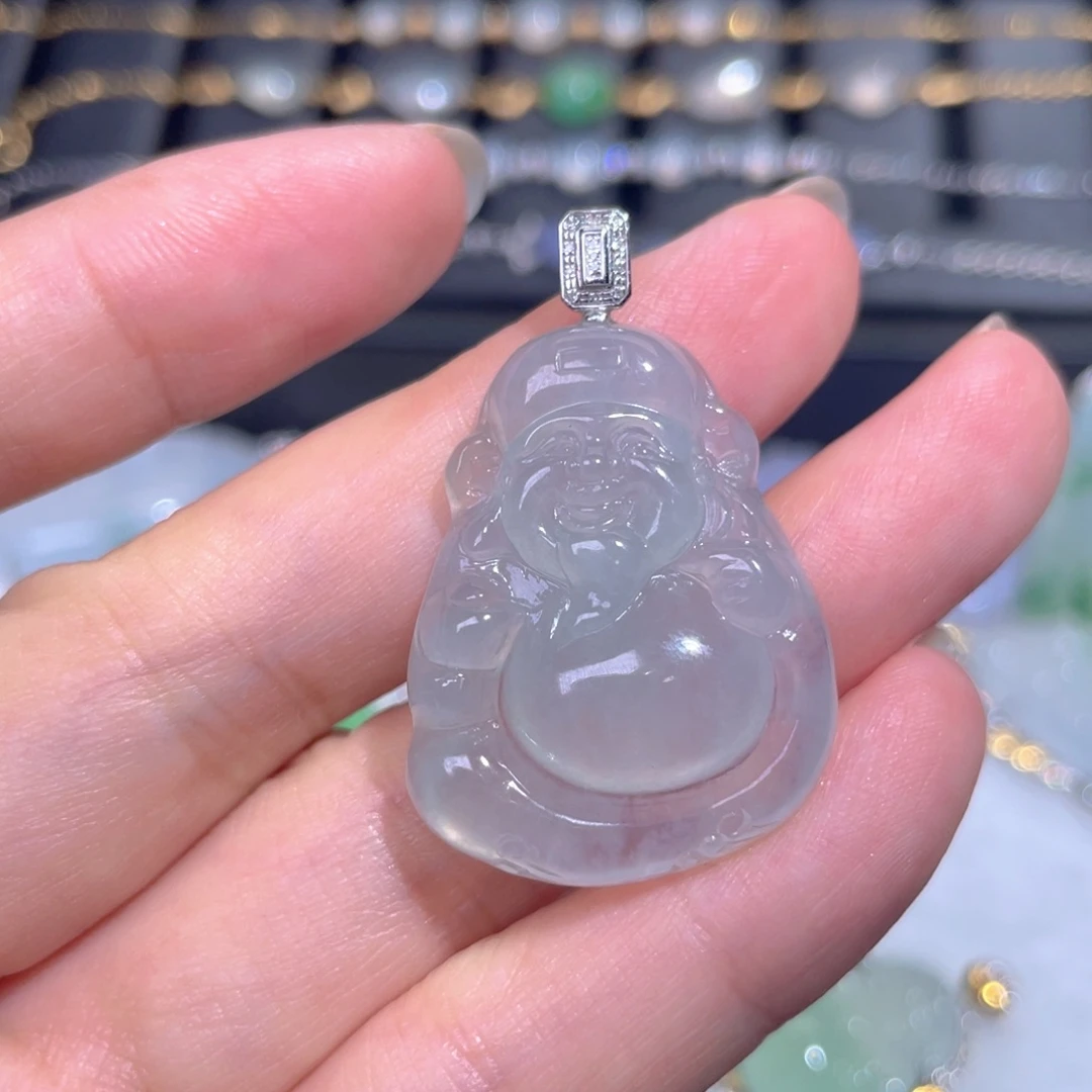 颈饰18K金镶嵌翡翠翡翠