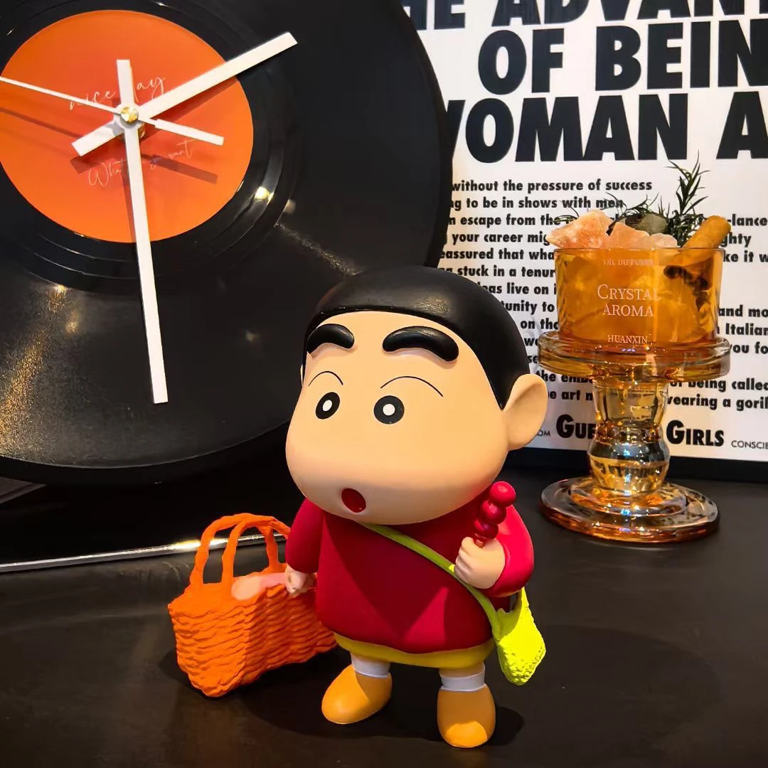 蜡笔动漫搞笑蜡笔小新可爱手办买菜小新公仔模型摆件桌面车载礼物