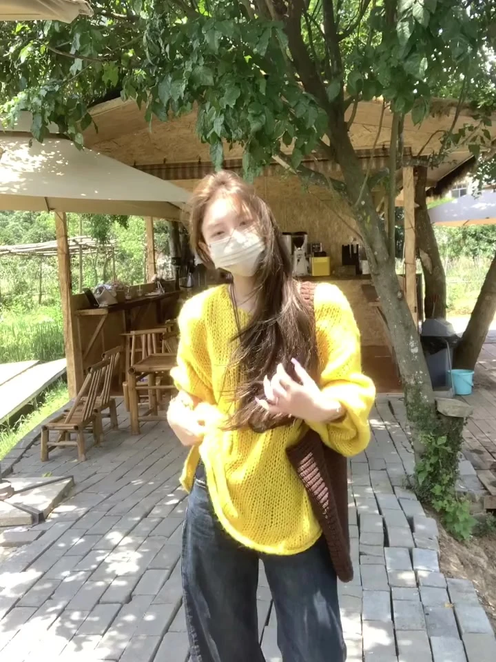 慵懒法式复古镂空针织衫女2025春秋新款韩版阔腿牛仔裤两件套女
