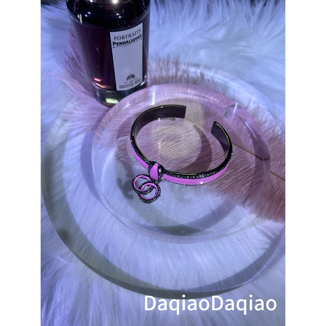 铜合金合成锆石手镯 粉色百搭手镯时尚气质00Y263