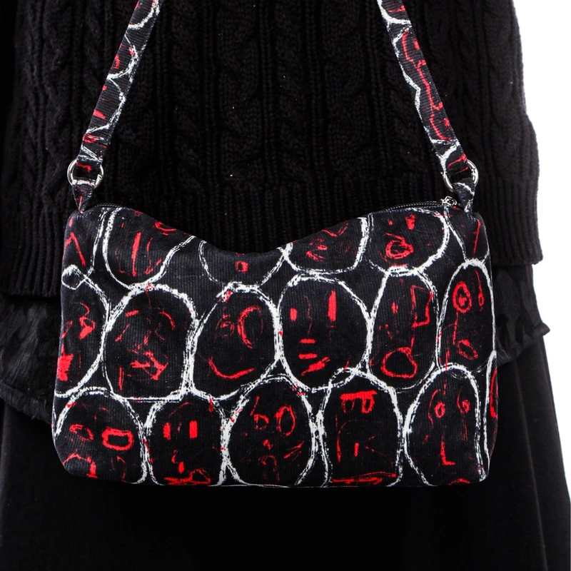 无则艺【子母方包】红脸人这家布包很艺术原创斜挎包个性印花子母包