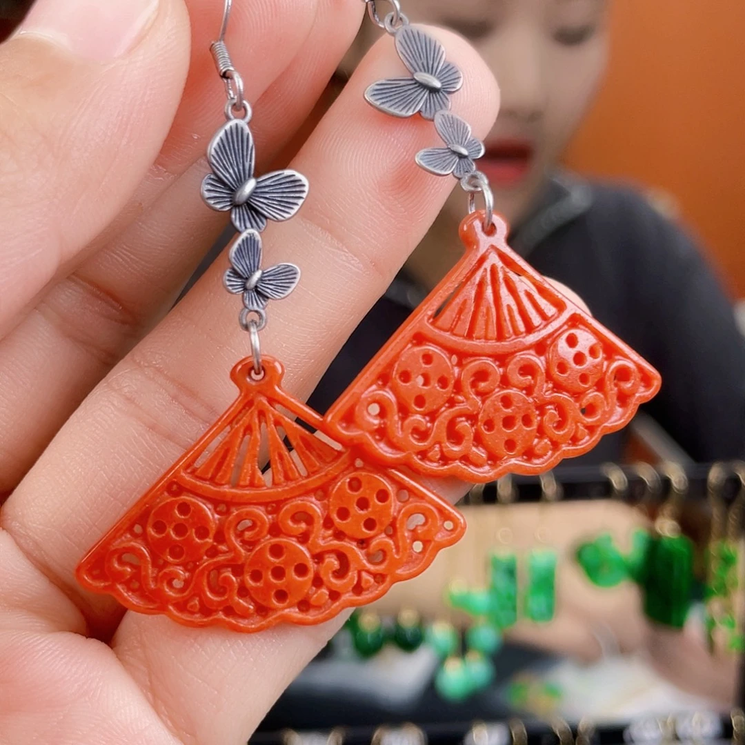 翡翠未镶嵌耳饰饰品