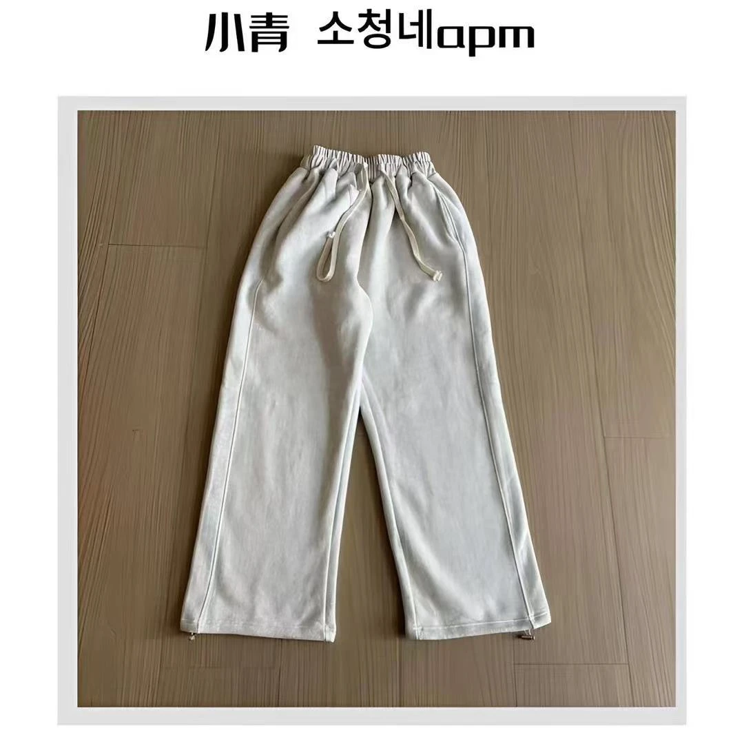 韩国东大门 ONDO/松紧腰抽绳加绒卫裤【很厚 很厚!可收口】