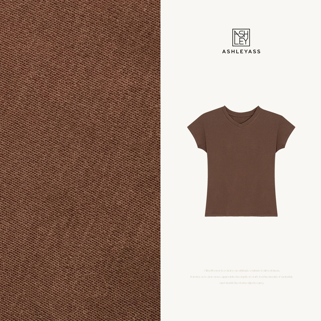 ashleyass“Y领 T”春游出行衣服洋气休闲舒适短袖上衣LSS250392Y