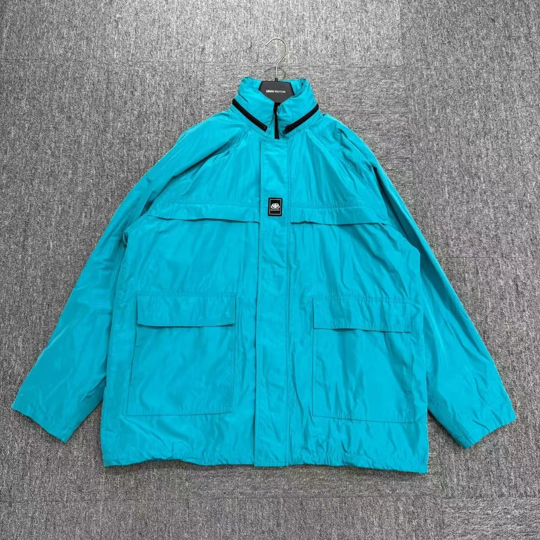 99新 Balenciaga/巴黎世家 蓝色冲锋衣/44码/17308