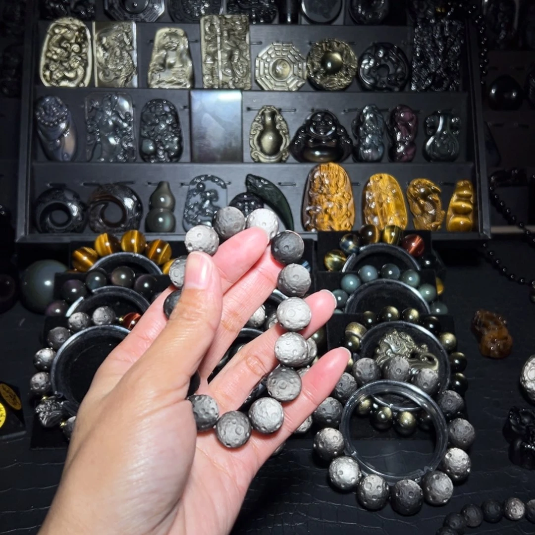 旧***去黑曜岩未镶嵌手链