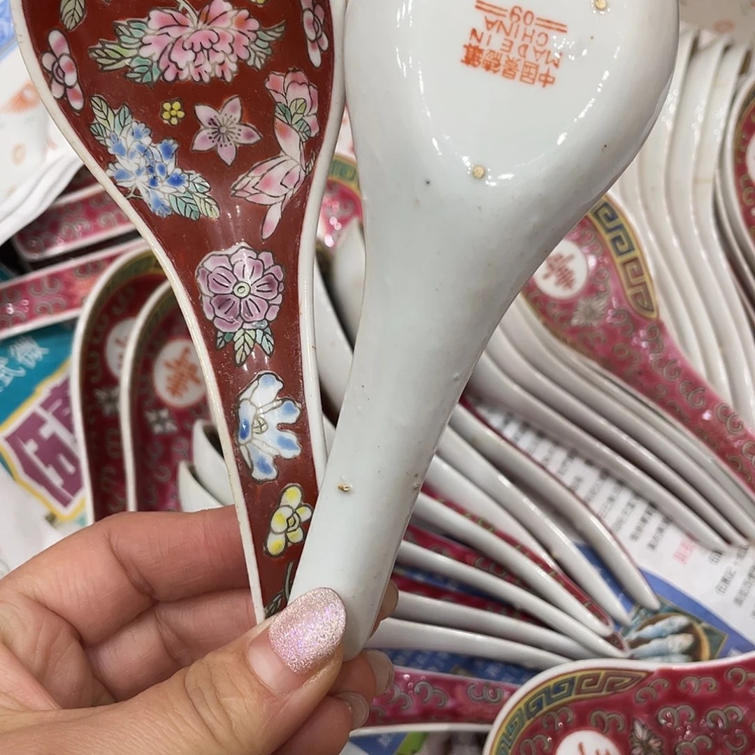 瓷片景德镇粉彩汤勺