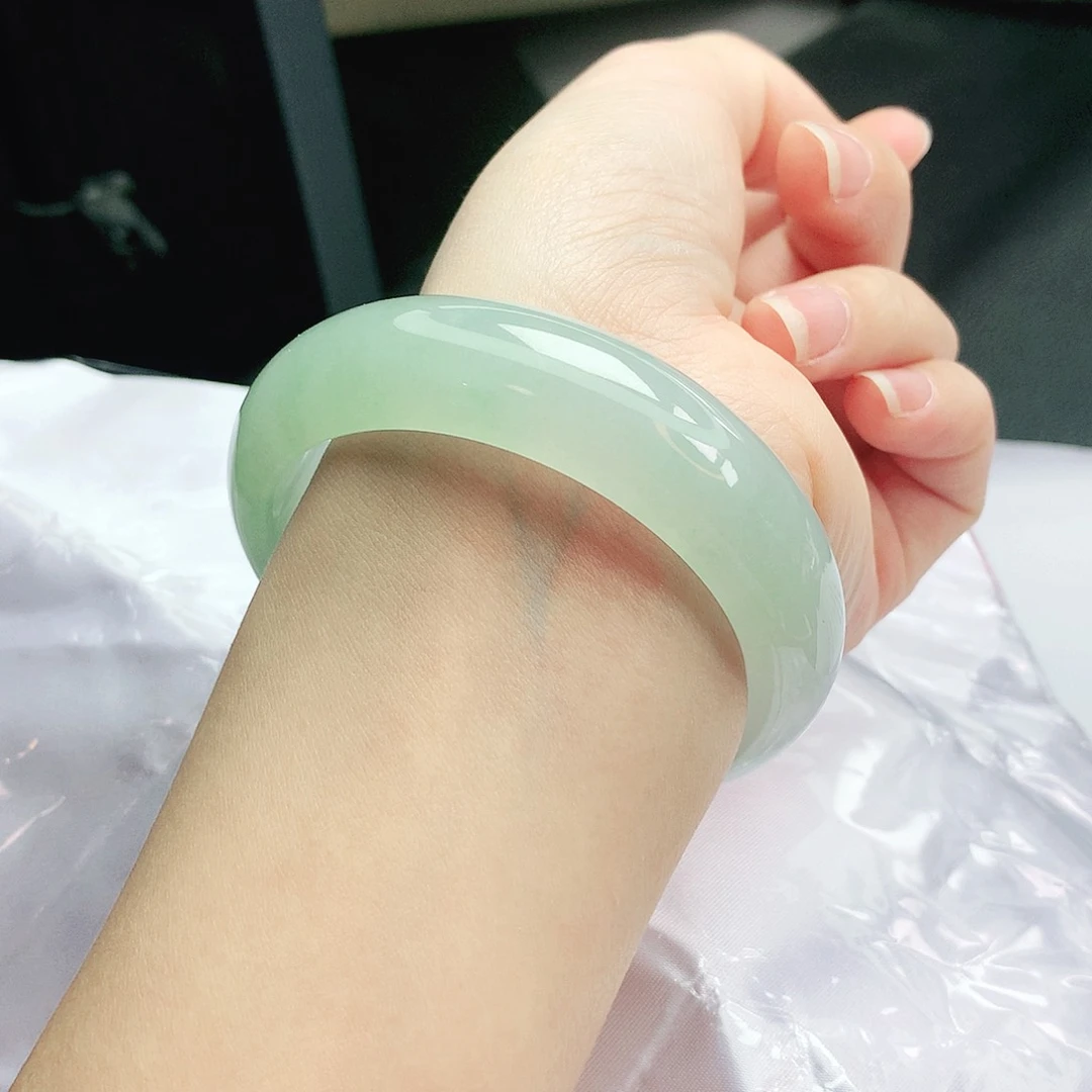【闪购商品】未镶嵌手镯翡翠缅甸天然a货翡翠58+轮胎