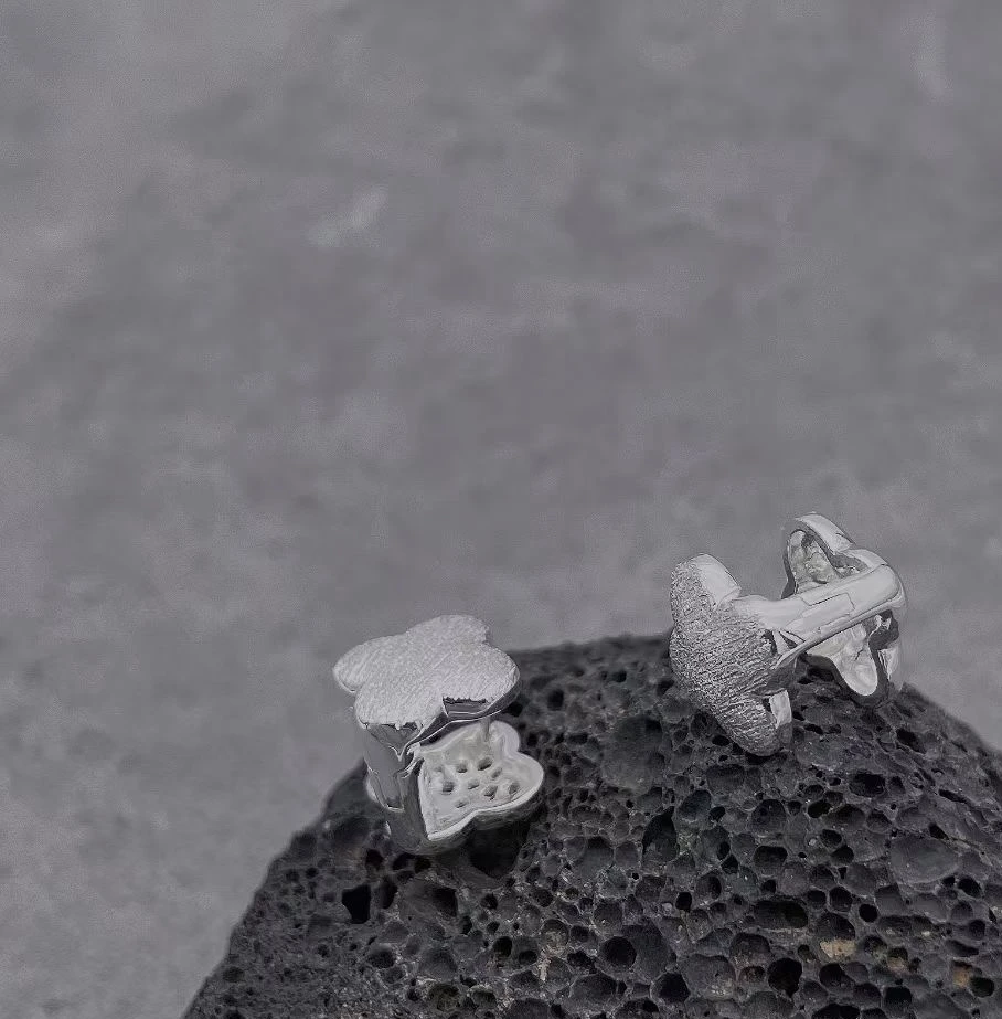 925银耳饰 E1822   简韩新款花草耳扣