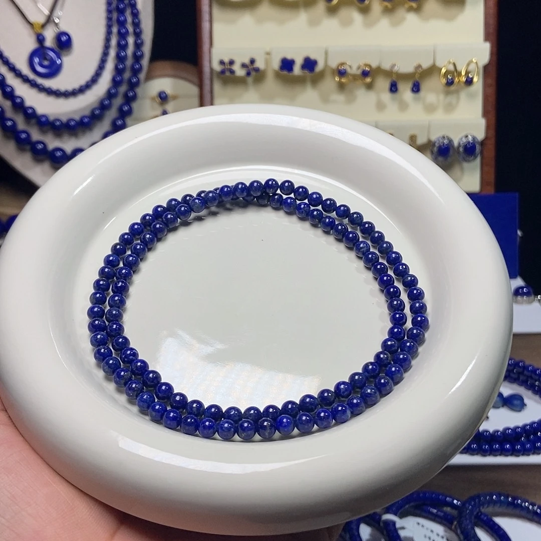青金石未镶嵌精品 天然 108佛珠 5.0+