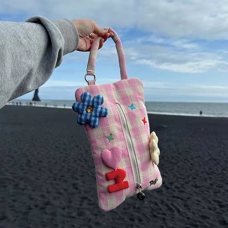 tagi（机车风纸巾套）手机包双拉链钥匙扣可挂手提包方型国风纸巾套