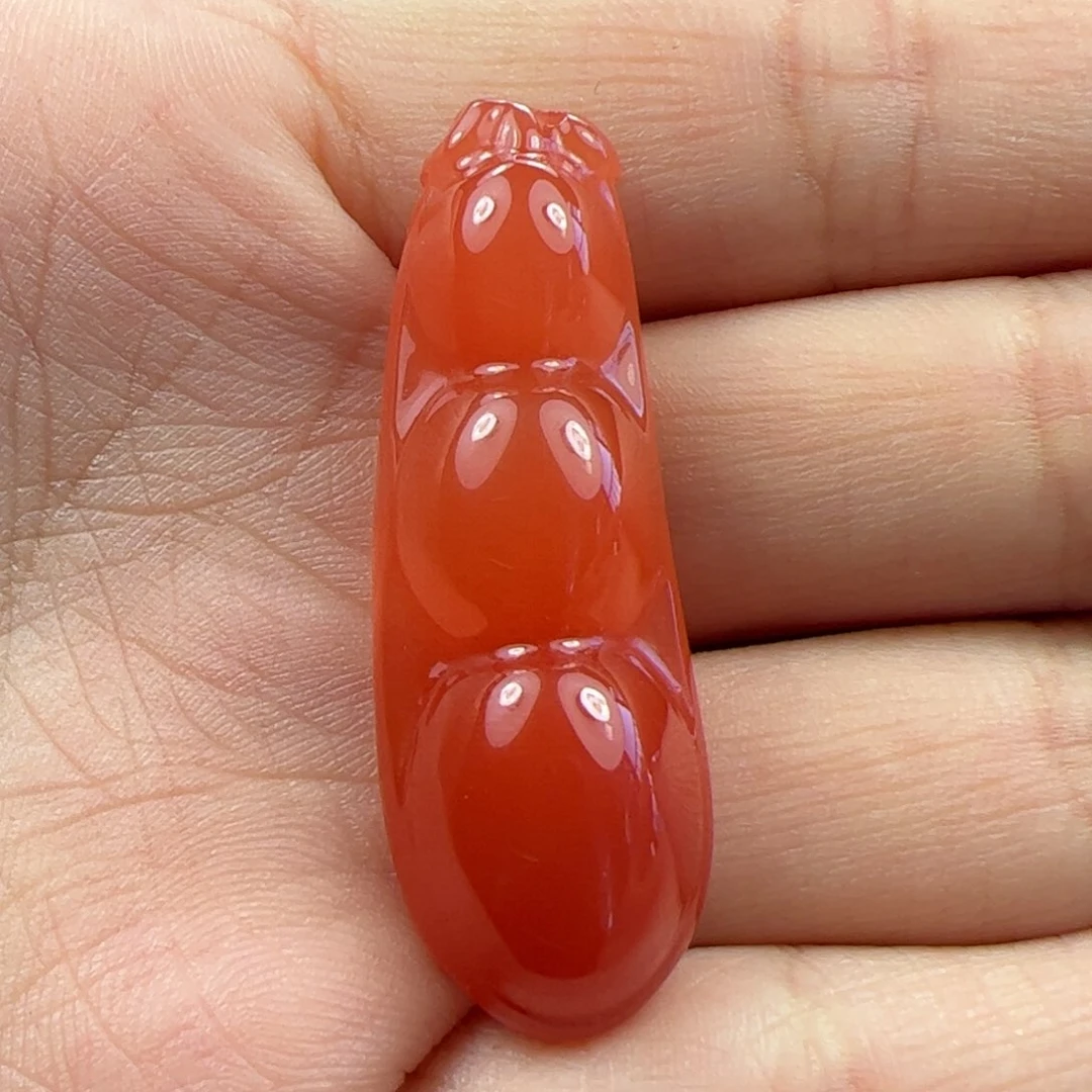 未镶嵌福豆南红玛瑙玎*