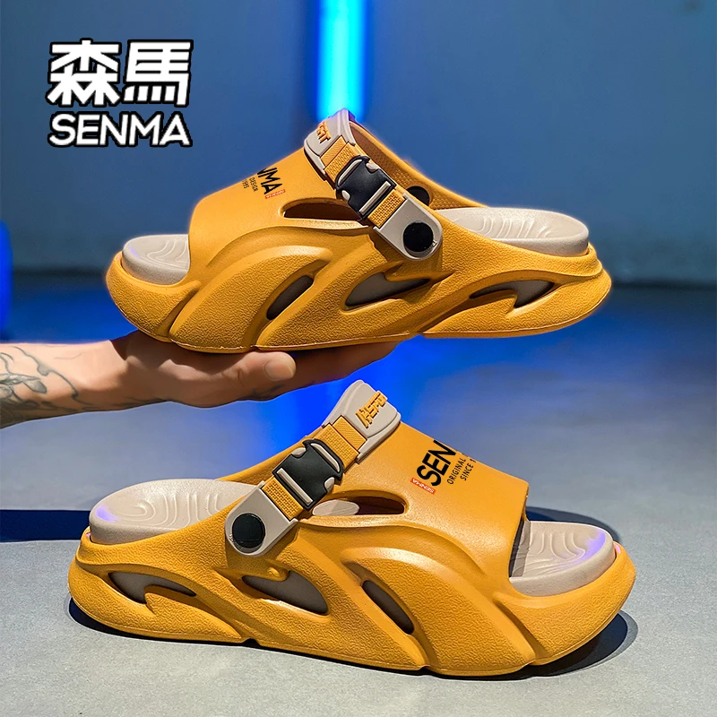 SENMA/森马凉鞋男夏季外穿防滑厚底踩屎感沙滩青少年运动涉水凉拖