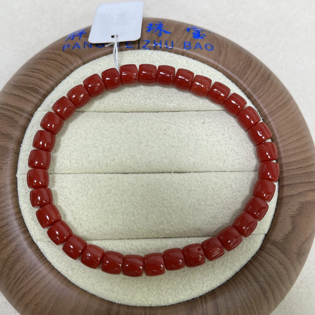 天然珊瑚科西卡精品桶珠手链