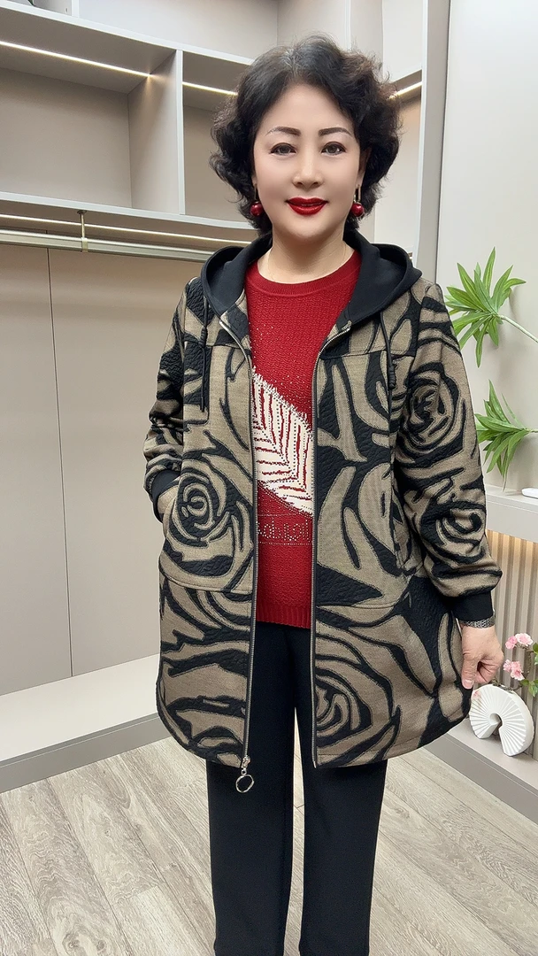 GY#T2467休闲百搭宽松连帽外套，衣长82