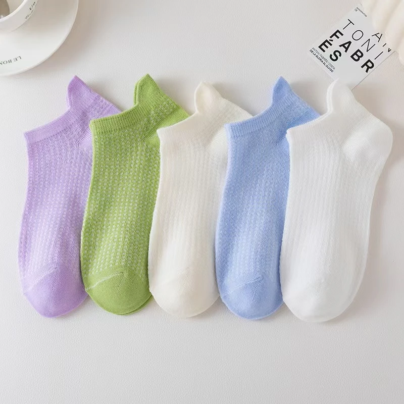 夏季网眼透气短袜袜女网眼袜短袜运动春夏浅口袜低帮女孩薄款袜子