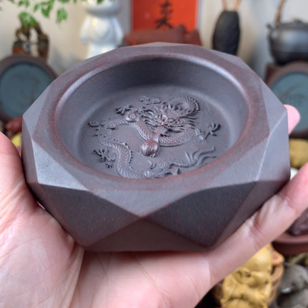 紫砂茶宠烟灰缸古铜泥