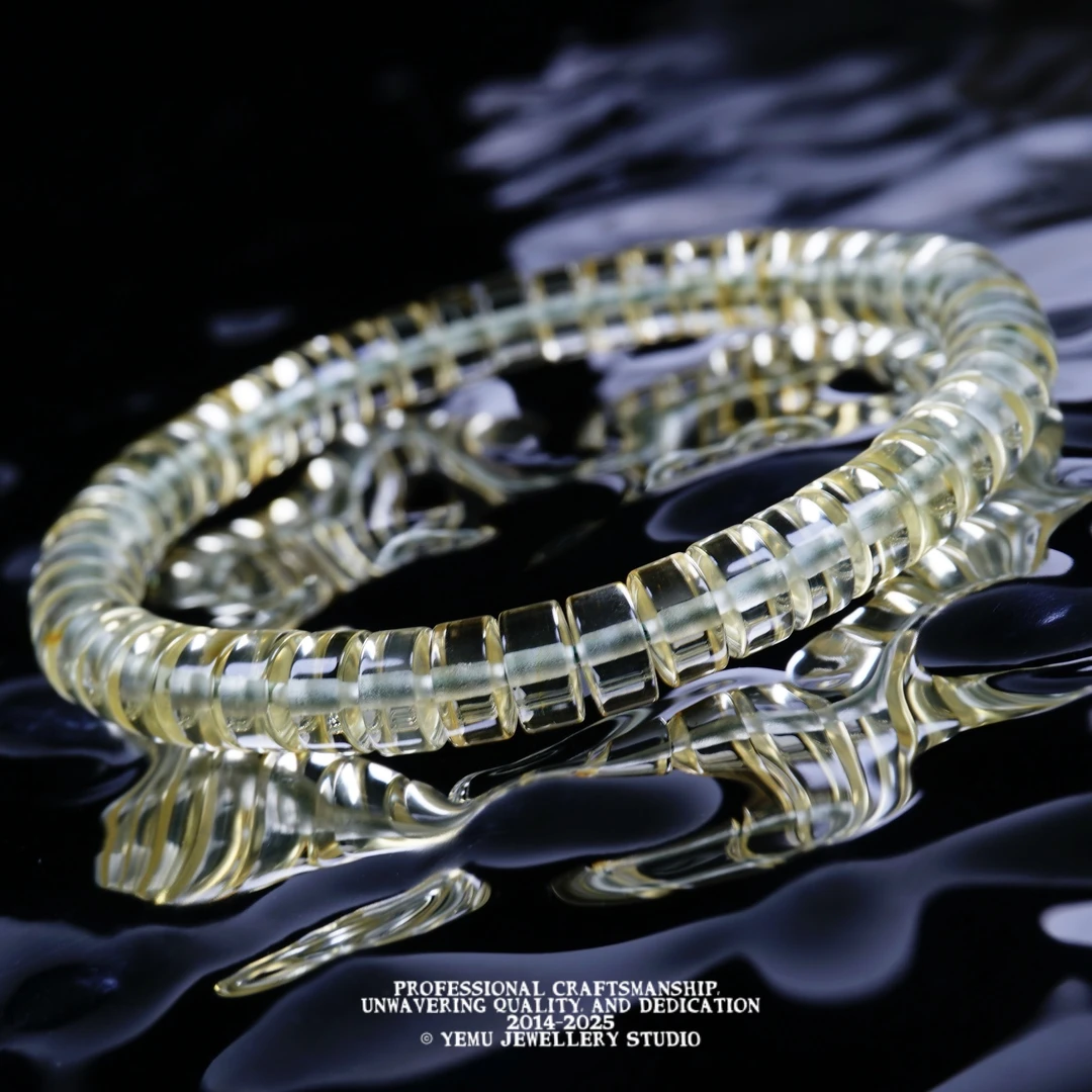 7毫米超净水精工厚切药片单圈 一物一拍 天然俄料琥珀蜜蜡