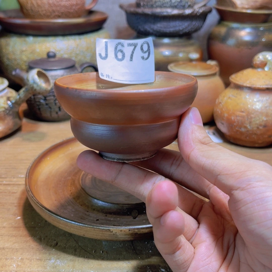 纯手工制作工艺（柴烧）裸烧纯手工制作柴烧杯679